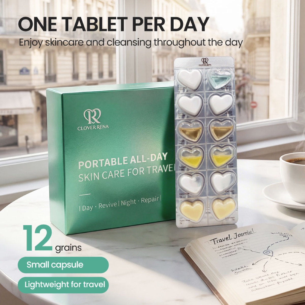 Clover Rena skincare travel set
